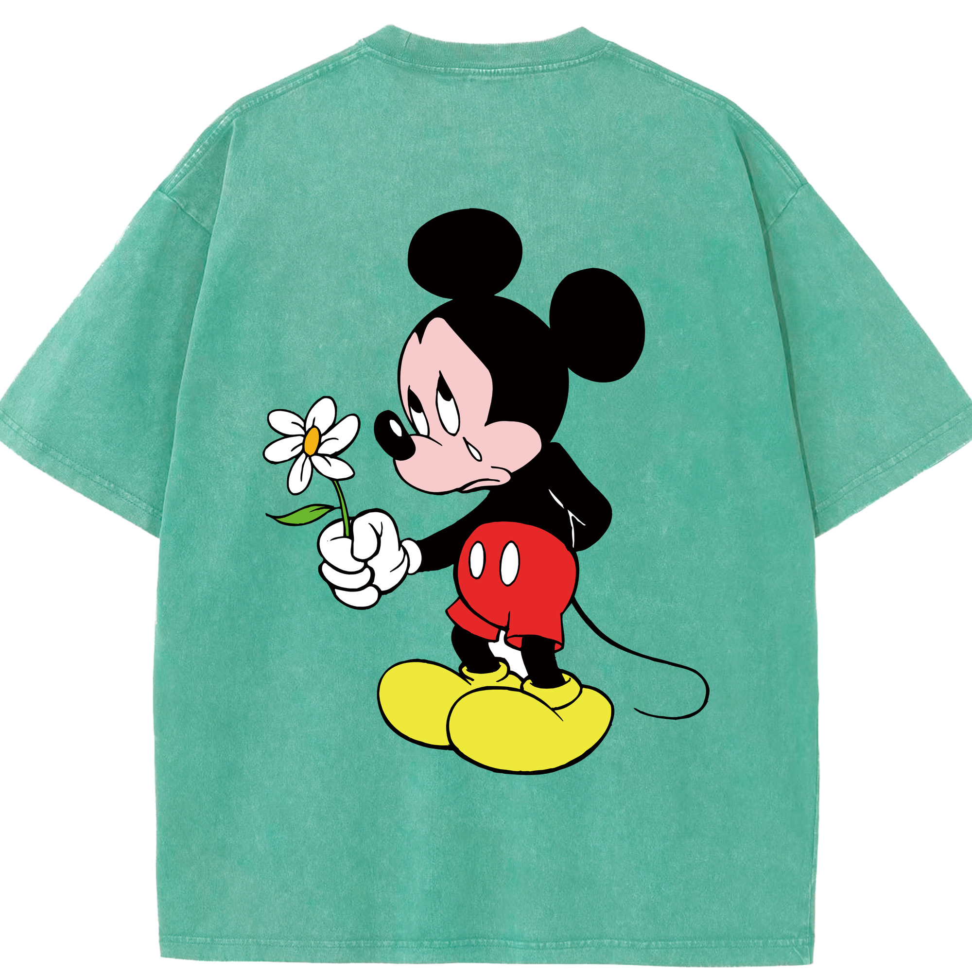（画像用） ミッキーマウス Mickey Mouse 綿100% ヴィンテージ風 半袖Tシャツ（背面プリント）